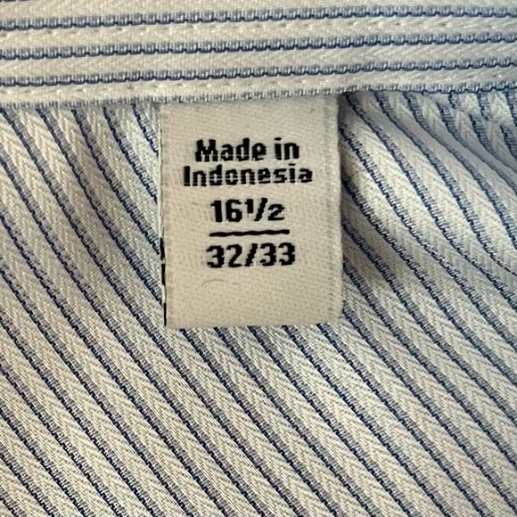 nwt Calvin Klein Button down Dress Shirt in Blue & White Stripes Size 16.5 - Picture 5 of 7